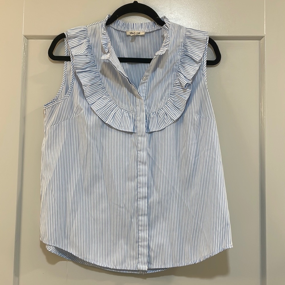 Striped blue and white blouse